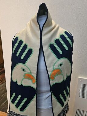 Unique Seattle FC Sounders Native American Eagle Design Scarf 2005 Alliance EUC
